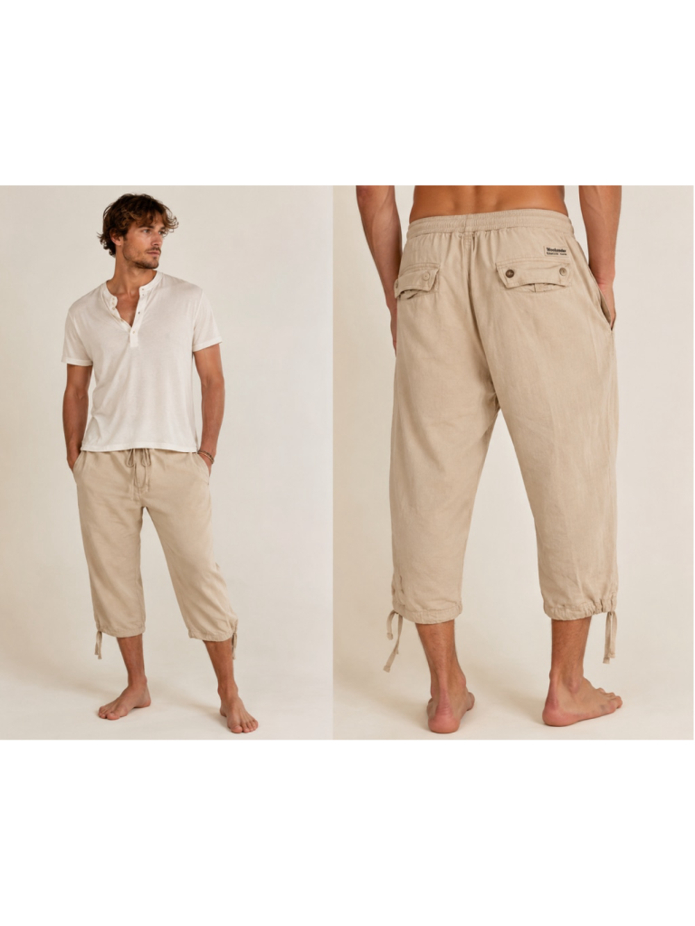 Men's Weekender Beige Cargo Pants Waist 36 Linen